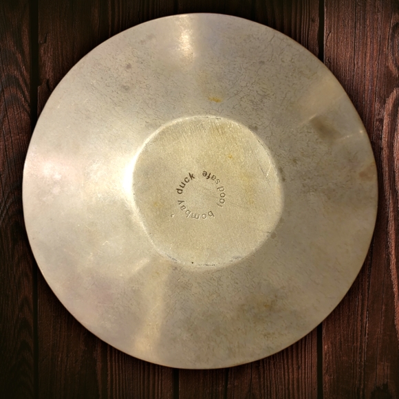 Vtg Plate Bowl Dish Aluminum Nuts Cheese Salad Bombay Duck - Picture 3 of 3